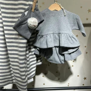 Blusa Sara caldo cotone grigio