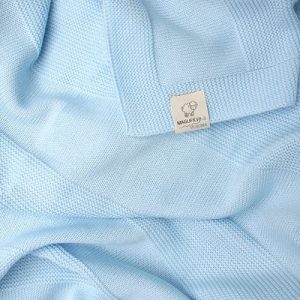 Copertina azzurra neonato links puro cotone bio