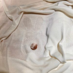 Copertina bianca neonato puro eucalipto little bunny