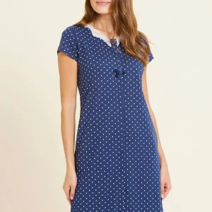Camicia da notte aperta mezza manica puro cotone Noidinotte LA2721