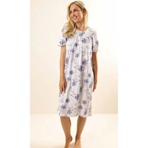 Camicia da notte conformato donna Jersey serafino mezza manica Gary puro cotone Z55056CONF