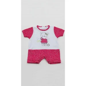 Pagliaccetto Gary Tutina Neonata 100% cotone tinta unita con stampa L7515