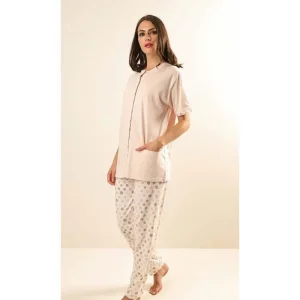 Pigiama donna Jersey aperto Gary mezza manica pantalone lungo Z50044
