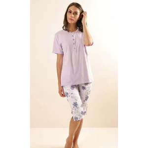 Pigiama mezza manica pinocchietto donna Jersey Gary Z55055