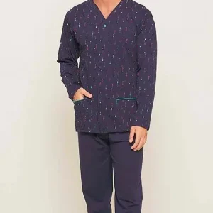 Pigiama uomo lungo Jersey aperto Gary puro cotone U60032