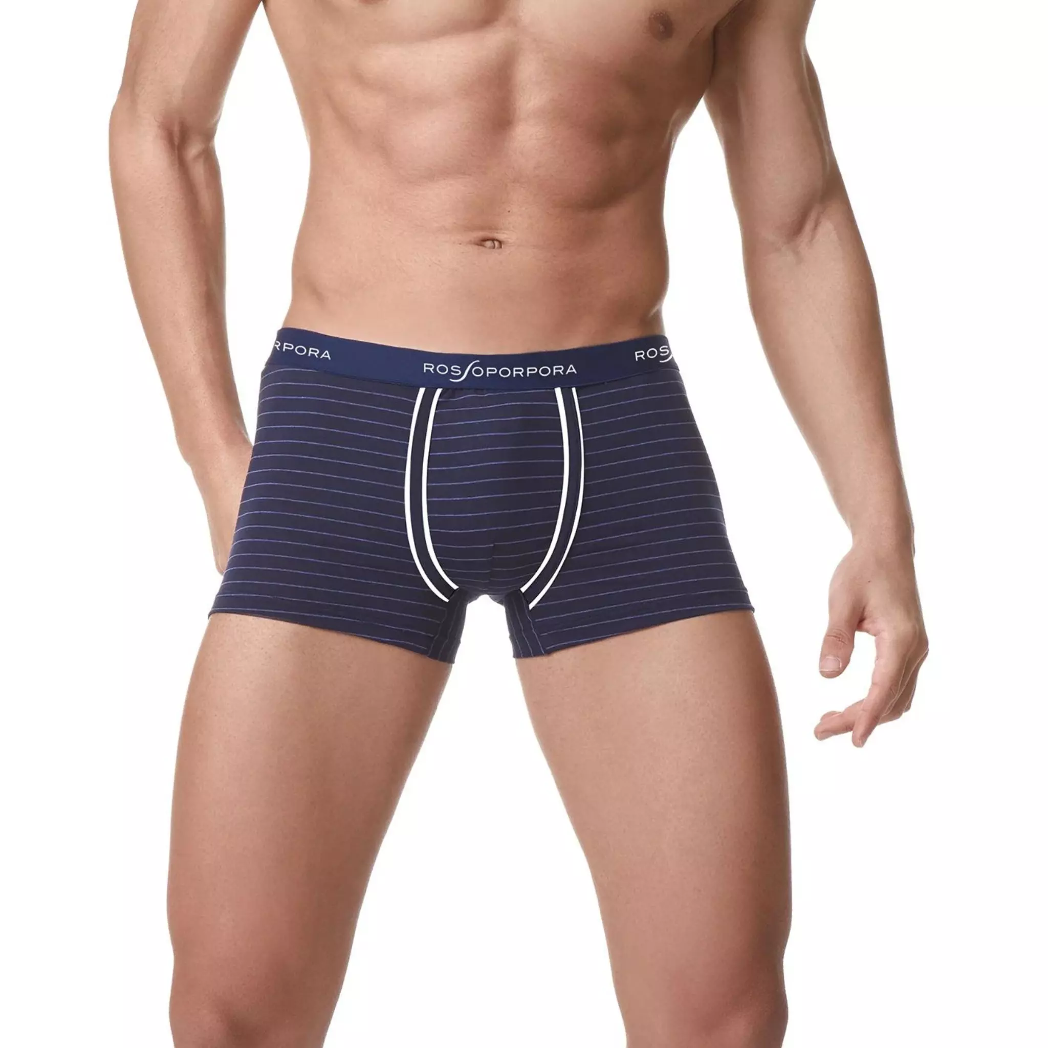 Boxer uomo cotone elasticizzato fantasia rossoporpora elastico esterno 6 pezzi